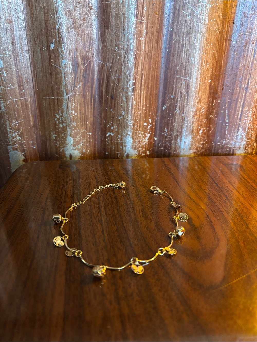 Gold Disc Charm Anklet - Elegant Women’s Jewelry gold chapped!!!